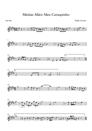 Waldir Azevedo Minhas Mãos Meu Cavaquinho score for Alto Saxophone