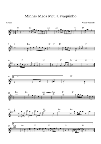 Waldir Azevedo Minhas Mãos Meu Cavaquinho score for Small Guitar