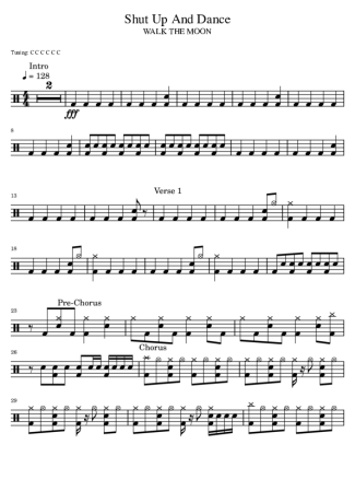 Walk the Moon Shut Up And Dance score for Drums