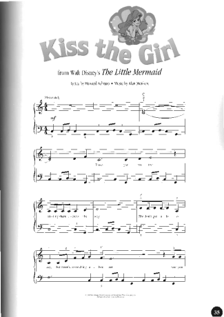 Walt Disney Kiss The Girl score for Piano