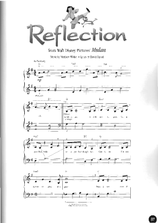 Walt Disney Reflection score for Piano