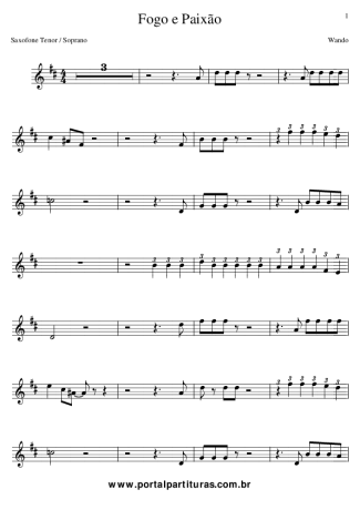 Fagner - Deslizes - Sheet Music For Tenor Saxophone Soprano (Bb)