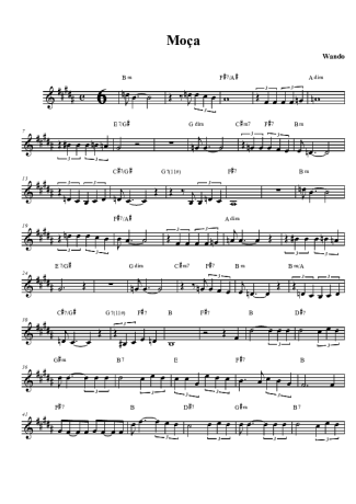 Wando Moça score for Tenor Saxophone Soprano Clarinet (Bb)
