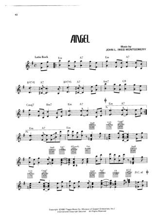 Wes Montgomery Angel score for Guitar