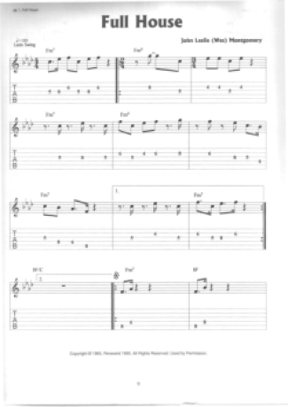 Wes Montgomery  score for Guitar