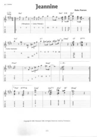 Wes Montgomery Jeannine score for Guitar