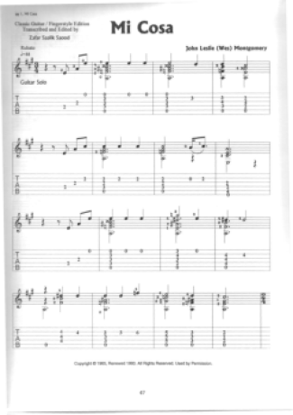 Wes Montgomery  score for Guitar