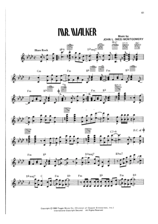 Wes Montgomery  score for Guitar