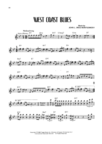 Wes Montgomery West Coast Blues (Solo) score for Guitar