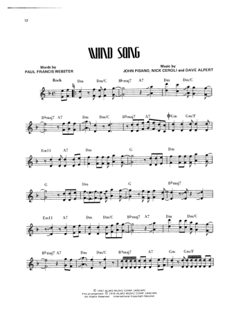 Wes Montgomery Wind Song score for Guitar