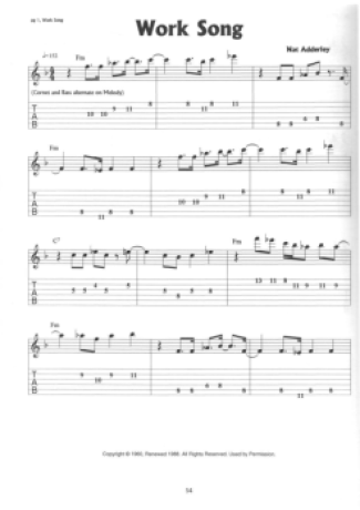 Wes Montgomery Work Song score for Guitar