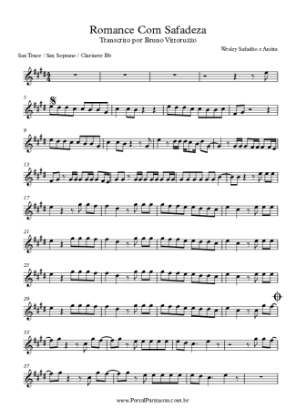 Wesley Safadão Romance Com Safadeza score for Tenor Saxophone Soprano (Bb)