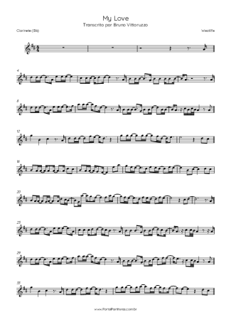 Westlife My Love score for Clarinet (Bb)