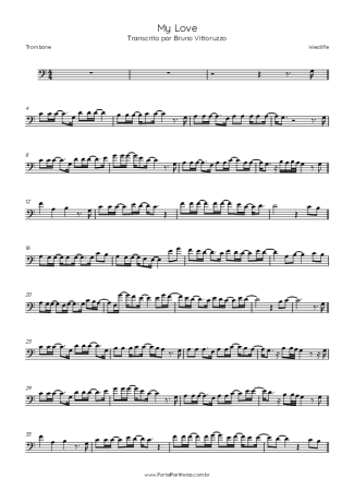 Westlife My Love score for Trombone