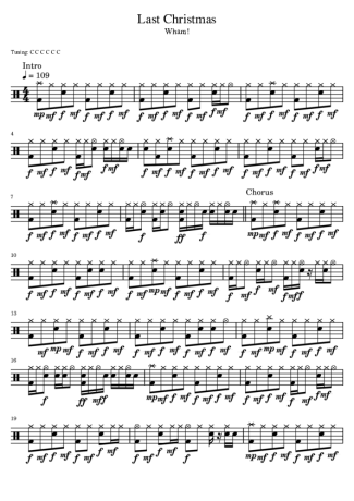 Wham Last Christmas score for Drums
