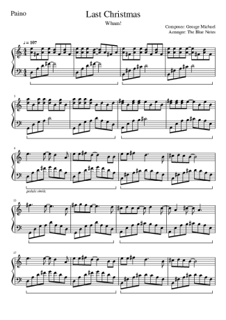Wham Last Christmas score for Piano