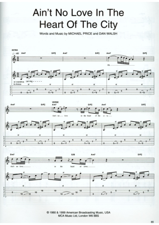 Whitesnake Aint No Love In The Heart Of The City score for Guitar