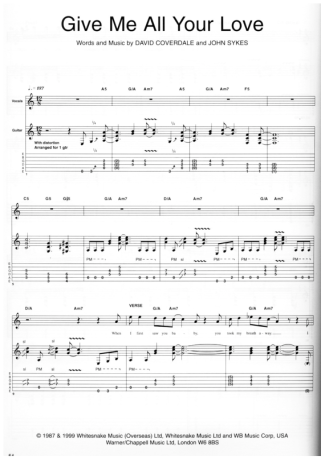 Whitesnake  score for Guitar