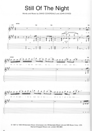 Whitesnake  score for Guitar