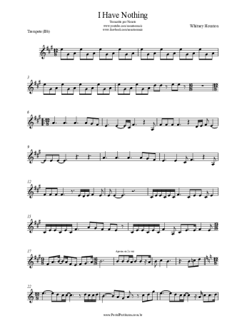 Whitney Houston  score for Trumpet