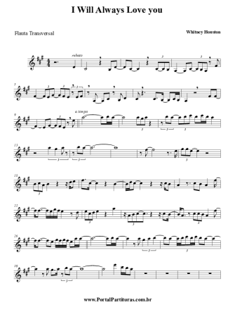 Whitney Houston  score for Flute