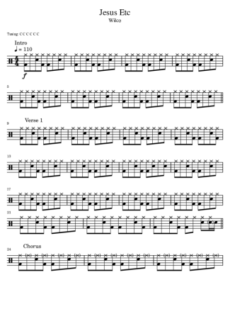 Wilco Jesus Etc score for Drums