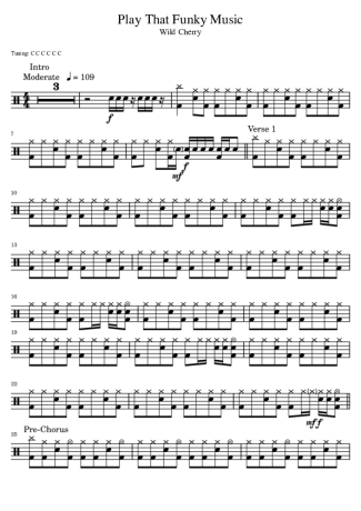 Wild Cherry  score for Drums