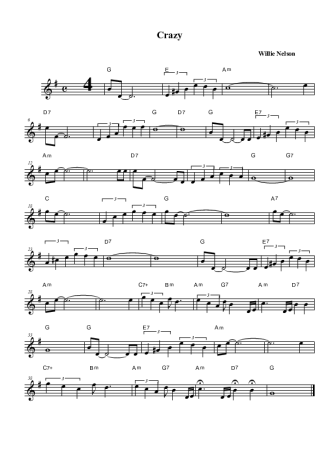 Willie Nelson  score for Alto Saxophone
