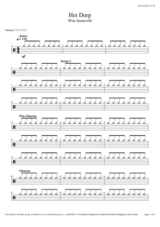 Score for Drums