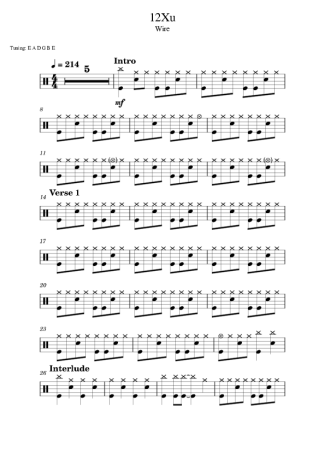Score for Drums