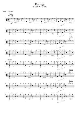 XXXTENTACION  score for Drums