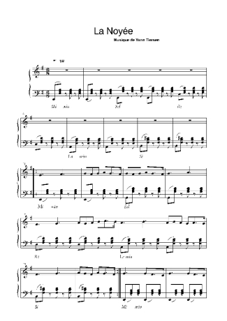 Yann Tiersen La Noyee score for Piano