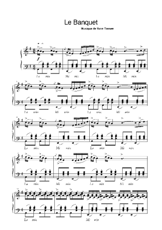 Yann Tiersen Le Banquet score for Piano