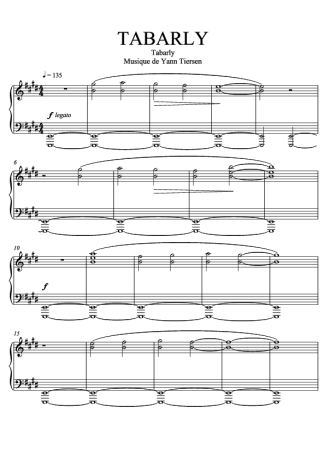 Yann Tiersen Tabarly score for Piano