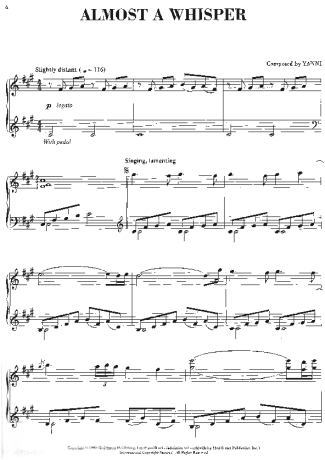 Yanni  score for Piano