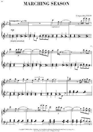 Yanni Marching Season score for Piano
