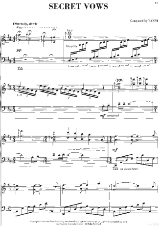 Yanni Secret Vows score for Piano