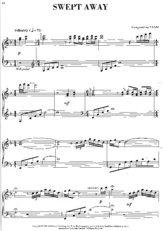 Yanni Sweept Away score for Piano