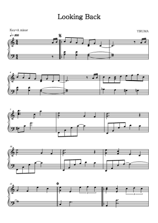 Yiruma Looking Back score for Piano