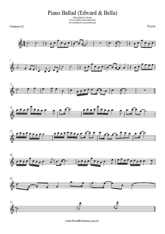 Yiruma  score for Clarinet (C)