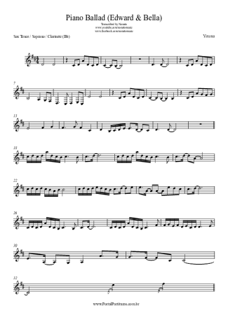 Yiruma  score for Tenor Saxophone Soprano (Bb)