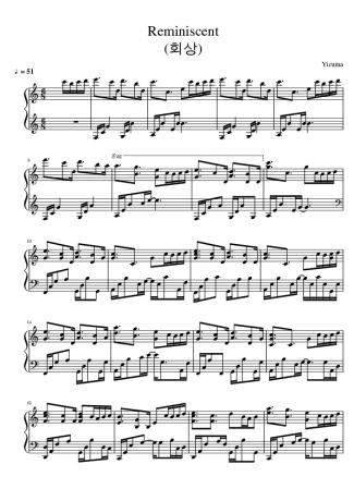 Yiruma Reminiscent Piano Solo score for Piano