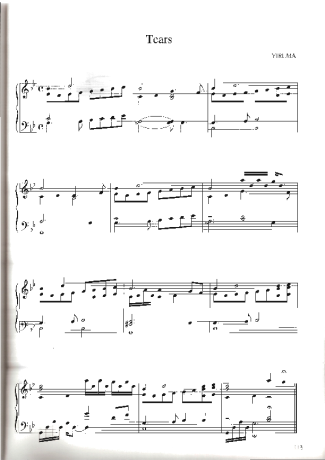 Yiruma Tears score for Piano