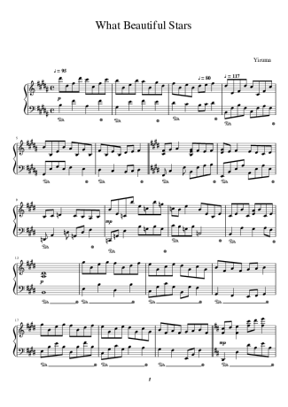 Yiruma What Beautiful Stars score for Piano
