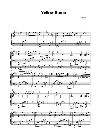 Yiruma Yellow Room score for Piano