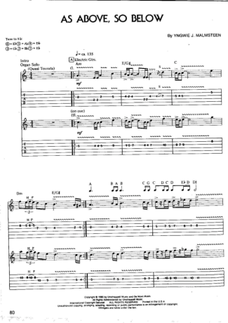 Yngwie Malmsteen  score for Guitar