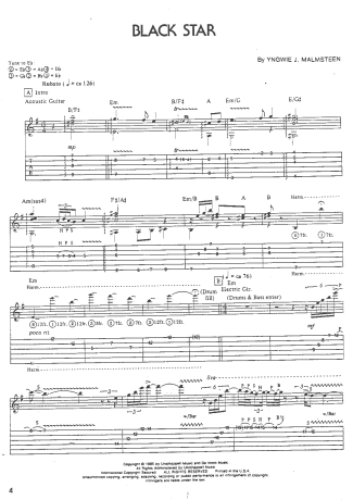 Yngwie Malmsteen  score for Guitar