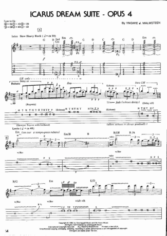 Yngwie Malmsteen Icarus Dream Suite Opus 4 score for Guitar