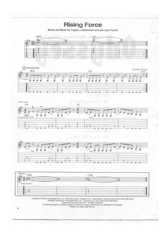 Yngwie Malmsteen Rising Force score for Guitar