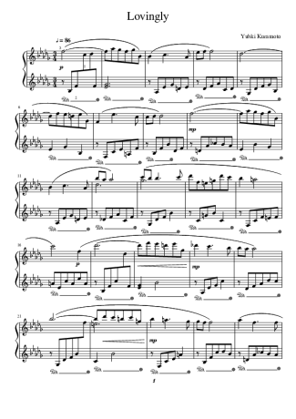 Yuhki Kuramoto Lovingly score for Piano